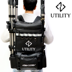 유틸리티 하이피치 서프백 낚시 원투 보조 가방 백팩 낚시대 릴 서프스탠드 갯바위, 블랙