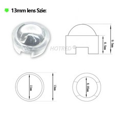 LED 렌즈 13mm 1W 3W 5W 고전력 칩 반사판 IR 식물 빛 홀더 15 30 45 60 90 100 학위 볼록, 03 5pcs, 01 90 degree, 1개