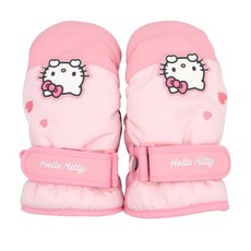 Hello Kitty 兒童手套滑雪滑雪板學步兒童兒童女孩小學生防寒防水板雪橇加墊冬季手套
