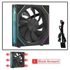 무한 미러 PC 케이스 냉각팬 120MM 모듈형 시스템 방식 3개 쿨러용 무선 세트 수냉 12CM 접합, Forward Bla 1Fan, As Show 1, Forward Bla 1Fan, 1개