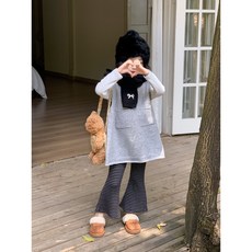 兔巴叮童裝 兒童毛衣2025秋季新款連帽無袖提花毛衣打底衫中小女童上衣衛衣套裝春秋套裝韓版童裝洋氣休閒學生時髦