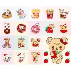 【布研工坊】萌寵食物圖案 定位布 適用於手工/DIY材料, 1個