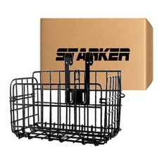 Starker Premium 懸掛和折疊一觸式大號自行車籃, 黑色, 1個