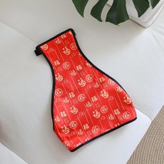 狗狗防水肚兜雨衣, 紅底福字母, 1套