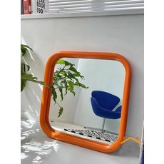 벽걸이거울 라운드 사각 모던 녹색 깔끔한 튜브형 디자인 인테리어 현관 40x40cm, U01KT1T5Q4DTVSMTN40RP65N74-006, F. 8080cm 오렌지 거울