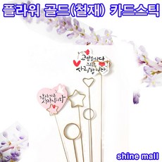 플라워 골드 철재 카드스틱/규격 1개선택 무료/꽃다발 화분꽂이픽, 별(소)-10개, 1개