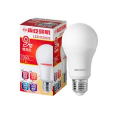 東亞 LED 9w球泡燈 高亮度節能燈泡, 暖白色, 1個