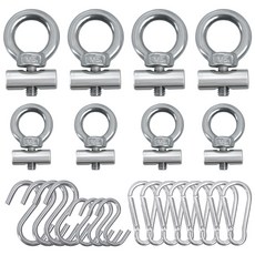 8개 세트 파이프 가드용 스토퍼 M6 M8 어닝 후크 카라비너가 달린 파이프 플러그 파이프 레일 피팅 카라반 캠핑카 및 보트용 등산 클립 및 S-후크가 달린 레일 후크., 1개