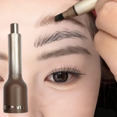 2 in 1 멀티 아트펜 아이브로우 눈썹 펜슬 눈썹 브로우 지워지지않는 눈썹펜슬1위 헤어라인 펜슬 지워지지않는 눈썹펜슬 입체 헤어스트로크 브로우 라이너 헤어라인 펜슬 타투펜 눈썹, 1개, 갈색
