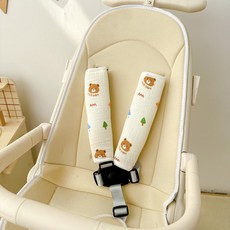 위크앤픽 유모차어깨패드 핸들 유모차소품, 1개, 어깨 패드 16x20cmx2 오렌지베어