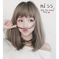 不然飾 假髮 女直髮 中長髮 自然蓬鬆 整頂假髮 修飾臉型 時尚逼真女假髮 OTAD, 1個, 黑棕色, 黑棕色