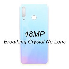 HUAWEI P30 LITE 배터리 후면 커버 HUAWEI NOVA 4E 카메라 렌즈가 있는 후면 유리 패널 후면 커버 + 접착 스티커, 48MP-Crystal No Lens