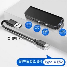 [다있지롱] 차량용 USB 확장기 타입C 데이터 케이블 어댑터, 검정색 차량 - 인터페이스 - 참고 사항, 기본 색상