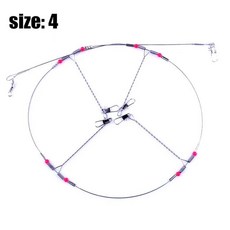 Proleurre 스테인레스 스틸 낚시 장비 와이어 리더 로프 라인 회전 문자열 후크 균형 브래킷 태클 액세서리, 사이즈 4, 1개