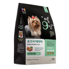 목우촌펫 펫9단 생후 2개월 이상 전연령견용 요크셔테리어 건식사료, 오리, 1.8kg, 1개
