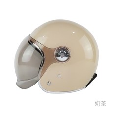 L2來來 NINJA 華泰 KK 803P 803 小帽體 銀箔 復古騎士帽 3/4安全帽 可拆洗內襯 泡泡鏡, 奶茶