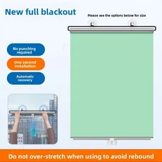 흡착식 무선 텔레스코픽 프라이버시 롤러 쉐이드 가정용 사무실 차량용 풀 블랙아웃 커튼 접이식 차양