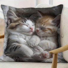 귀여운 잠자는 고양이 프린트 베개 직사각형 소파 거실 장식 쿠션 코어 창문 좌석 등받이, B. SBSA060506