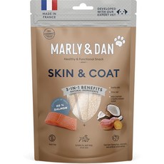 艾爾發寵物 MARLY&DAN 瑪麗與丹 鮭魚原肉機能補給無穀狗零食80g，美味酥脆，呵護腸胃，提升免疫力，隨時獎勵愛犬，增進情感, 1個, 皮膚保健&體重管理 (鮭魚厚片)