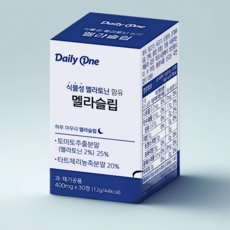 데일리원 식물성 멜라토닌 함유 멜라슬립 400mg 30정 목넘김이 편한, 1박스
