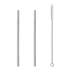 늘정 스테인레스 빨대 세트 빨대2P+세척솔1P, 스텐빨대중형세트