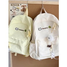 대용량 수납 학생 백팩 미니멀 베이직 디자인 책가방, 5. 블랙