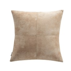 居家靠墊 麂皮絨 簡約靠枕 沙發抱枕套, 奶金色,50*50cm（抱枕套 不含芯）