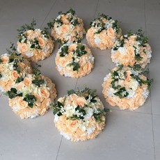 婚禮布置半球繡球玫瑰路引花