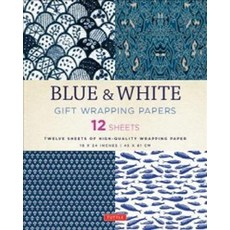 Blue ＆ White Gift Wrapping Papers:12 Sheets of High-Quality 18 X 24 Inch Wrapping Paper, Blue ＆ White Gift Wrapping P.., Tuttle Publishing (COR)(저), Tuttle Publishing