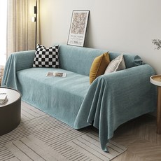 純色簡約防貓抓萬用沙發巾蓋布, 薄荷綠,90x180