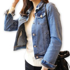 메리앤유 여성용 워싱 데님청자켓