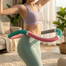 1평공간 뱃살 자극 말랑 꽈배기 고탄성 훌라후프 실내 다이어트 홈트, 1개, 파스텔 마카롱, 1.5kg