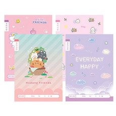 마스온 글씨연습 한글공부 국어노트 10칸 여아용 1세트 10P, 랜덤