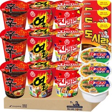 블루존 오농팔 소컵라면 5종 15개입 세트(신라면3 진라면3 열라면3 도시락3 육개장사발3), 1개