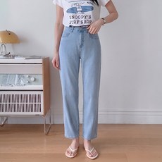더마르 여성 텐셀 스판 여름 배기핏 3단기장 히든밴딩 청바지