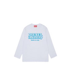 디젤 키즈 로고 프린트 긴소매 티셔츠