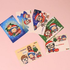 아이디몬 땡글패밀리 크리스마스 엽서, 남매와 눈사람