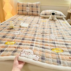 얇은토퍼 미끄럼 방지 겨울 가을 시트 싱글, 1cm, 플레이풀 도그