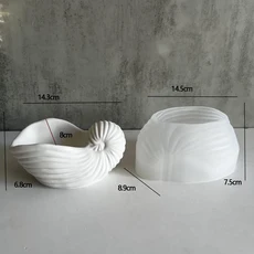 동물 양식 촛불 컵 항아리 실리콘 금형 올빼미 Fathead 물고기 조가비 DIY 석고 아로마 컵 즙이 많은 재배