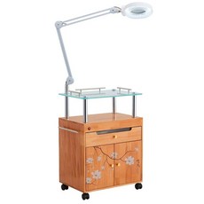 미체어 피부 미용 확대경 발관리 서랍 왜건, 공식 표준 구성, 59x40x82cm, 원목색