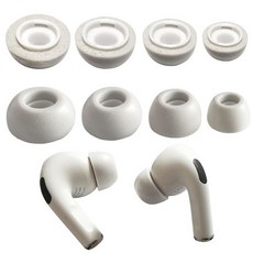 Luckvan 에어팟 프로 1세대/2세대용 교체용 실리콘 이어 팁 케이스 포함 4쌍XS/S/M/L 안전한 착용감 편안한 소음 차단 이어버드 투명 136624, 화이트 - 4쌍 (L/M/S/XS)