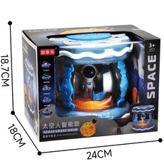 《翔翼玩具》太空人智慧鼓 魔法音樂鼓 玩具鼓 打鼓 音樂鼓 學校鼓 音樂 燈光 敲打鼓 安全標章合格玩具, 1個, 太空人智慧鼓12-3790