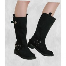 솔트앤초콜릿 라운드 토 바이커 미들 부츠 412446008 (4cms) 217290