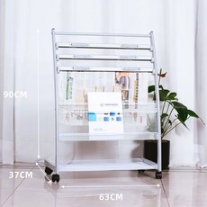 신문 잡지 자료 정리 수납 선반 사무실 진열대 책자 보관, 1개, 수박레드 723