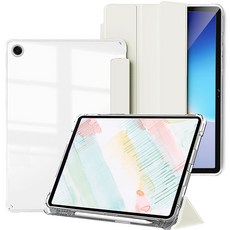 태블리 갤럭시탭 클리어 에어가드 S펜수납 케이스, 크림화이트, 1개