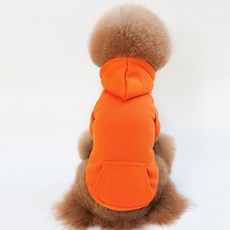 OSON 애견 의류 강아지 옷 후드티 겨울 기모 후드 개옷 반려견 패션, 1개, 오렌지