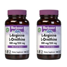 블루보넷 L-아르기닌 500mg L-오르니틴 250mg 베지터블 캡슐, 100개입, 2개, 100정