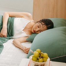 냉감 여름 쿨 베개커버 2p, 파인 그린