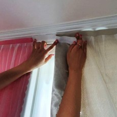 베이지 붙이는 붙이는커튼 암막커튼 스타펀칭