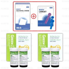 녹십자 그린닥터 혈당 시험지 1OO매+ 바디알콜솜 1OO매 + 채혈침 1OO개, 1개